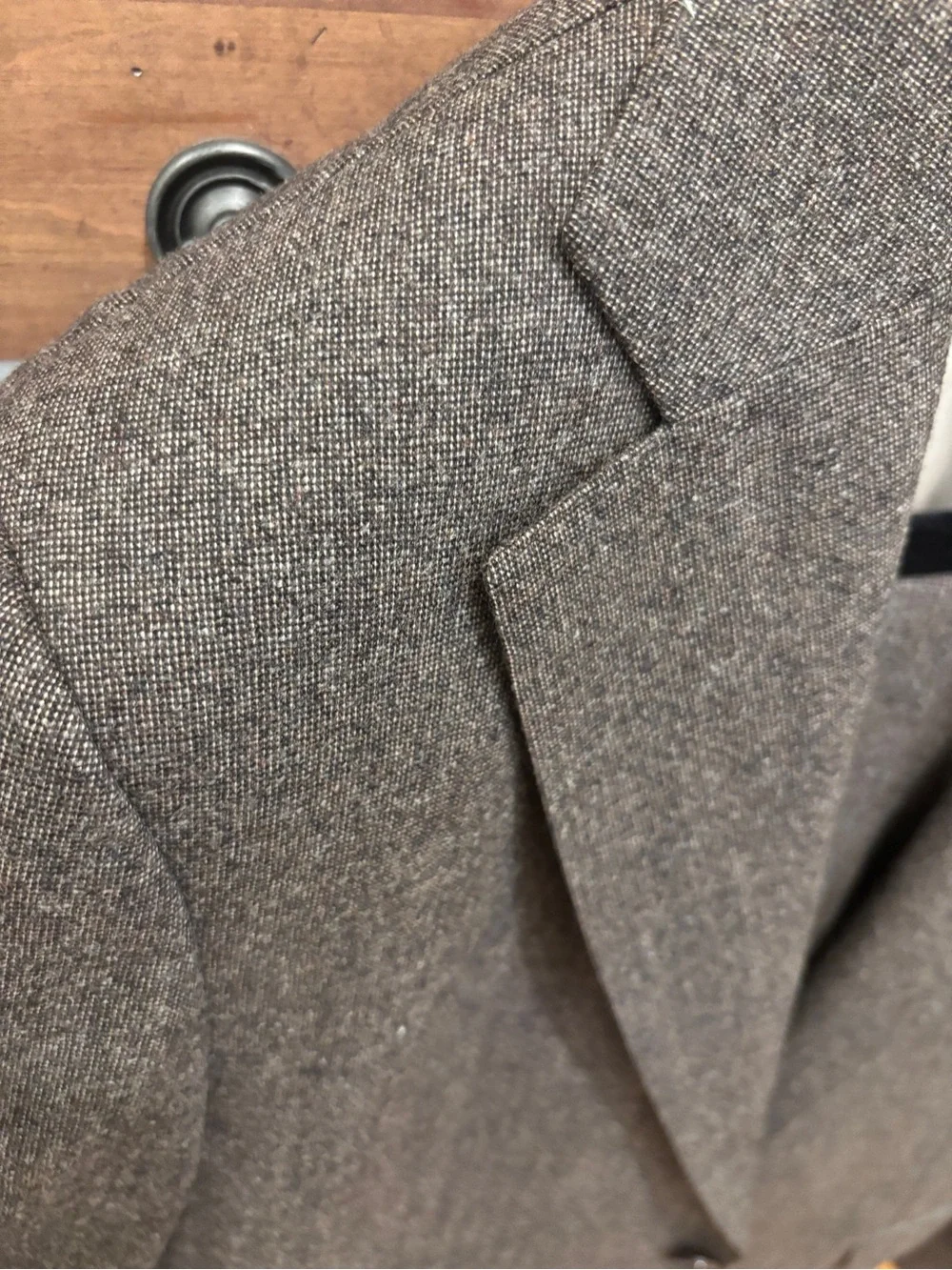 Men's Brown Wool Blend Two-Button Blazer